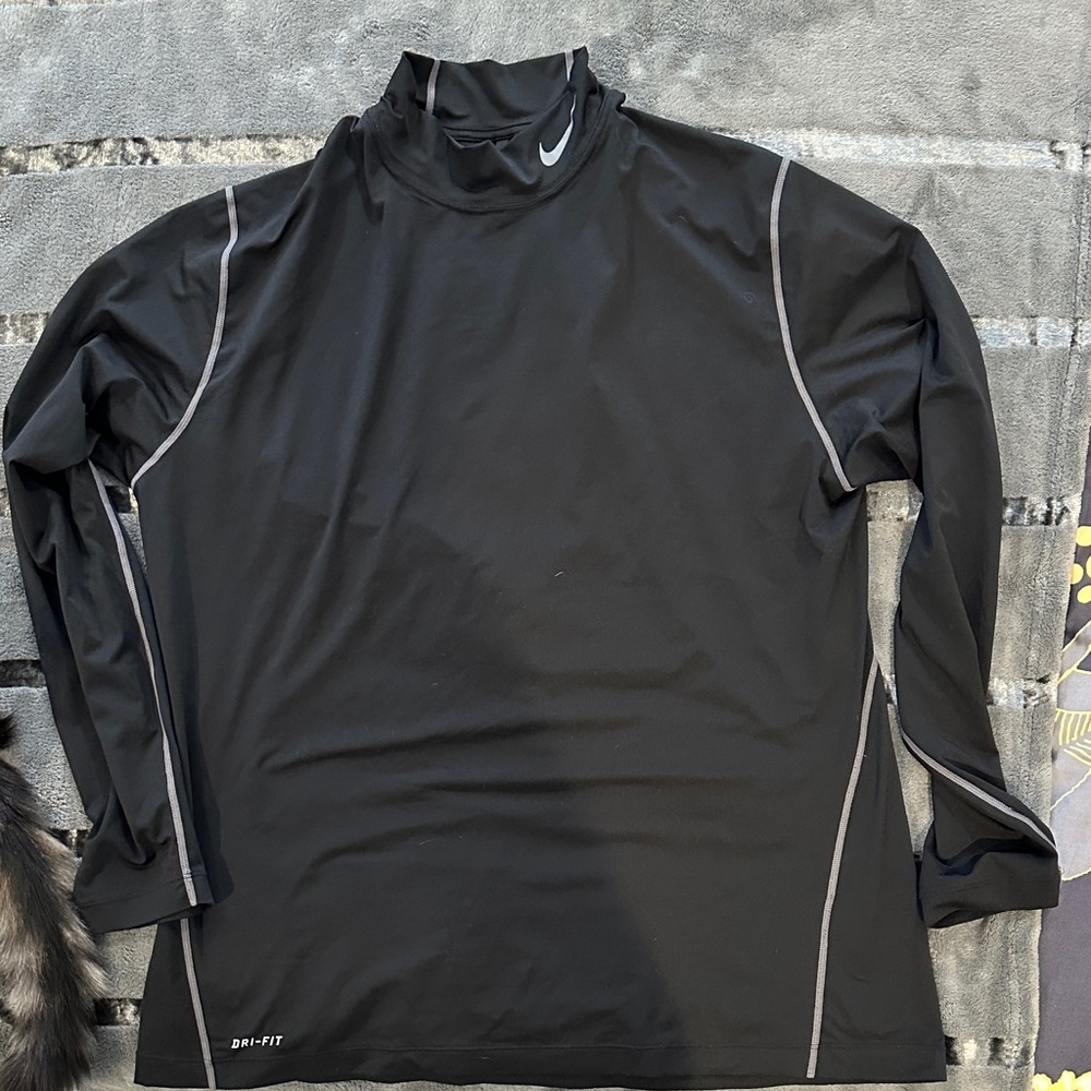 ⛳️ Mens Nike Golf Black Dri-FIT Long Sleeved T-Shirt XXL Tour Performance EUC